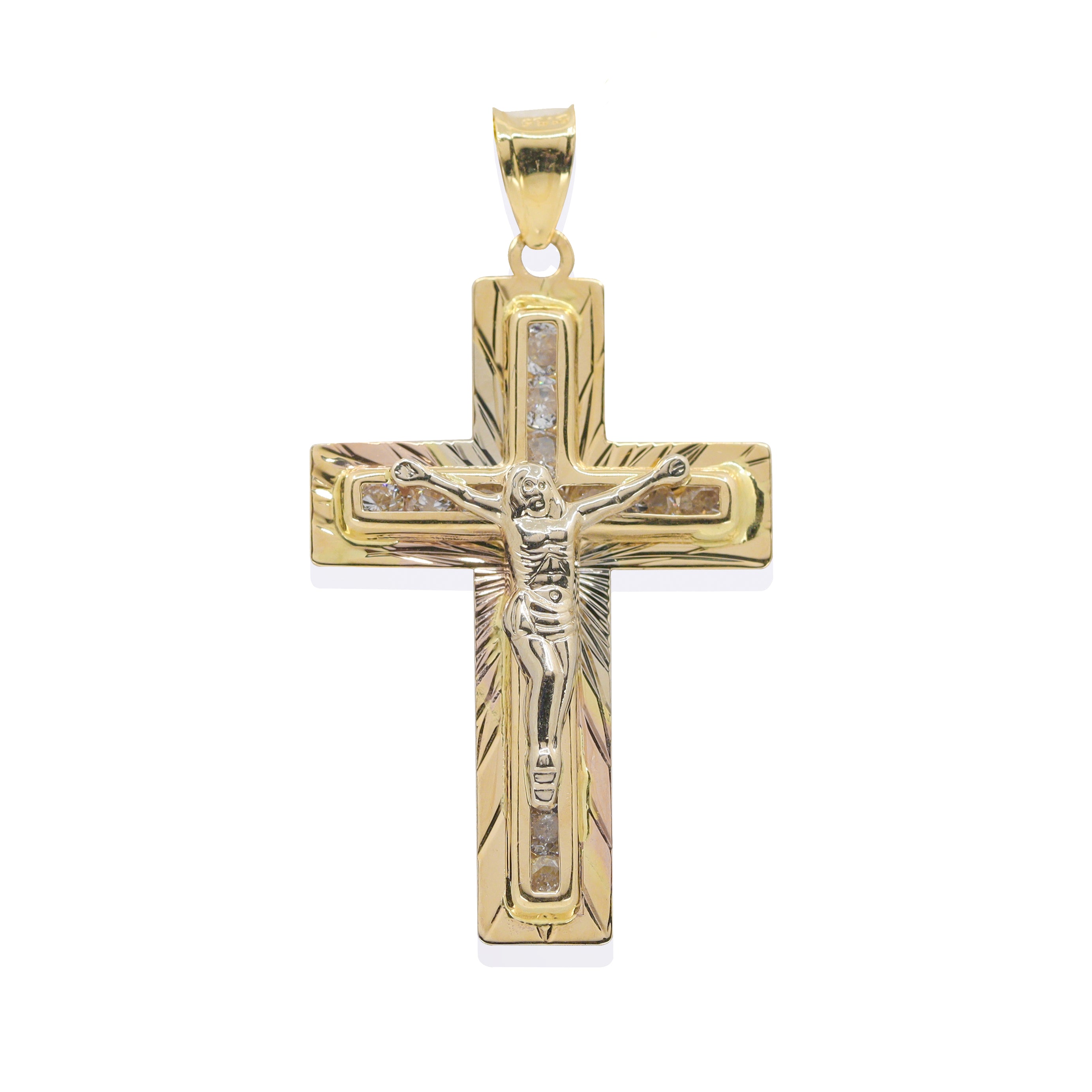 Product Image of Diamond Cut Crucifix Pendant 14k Gold