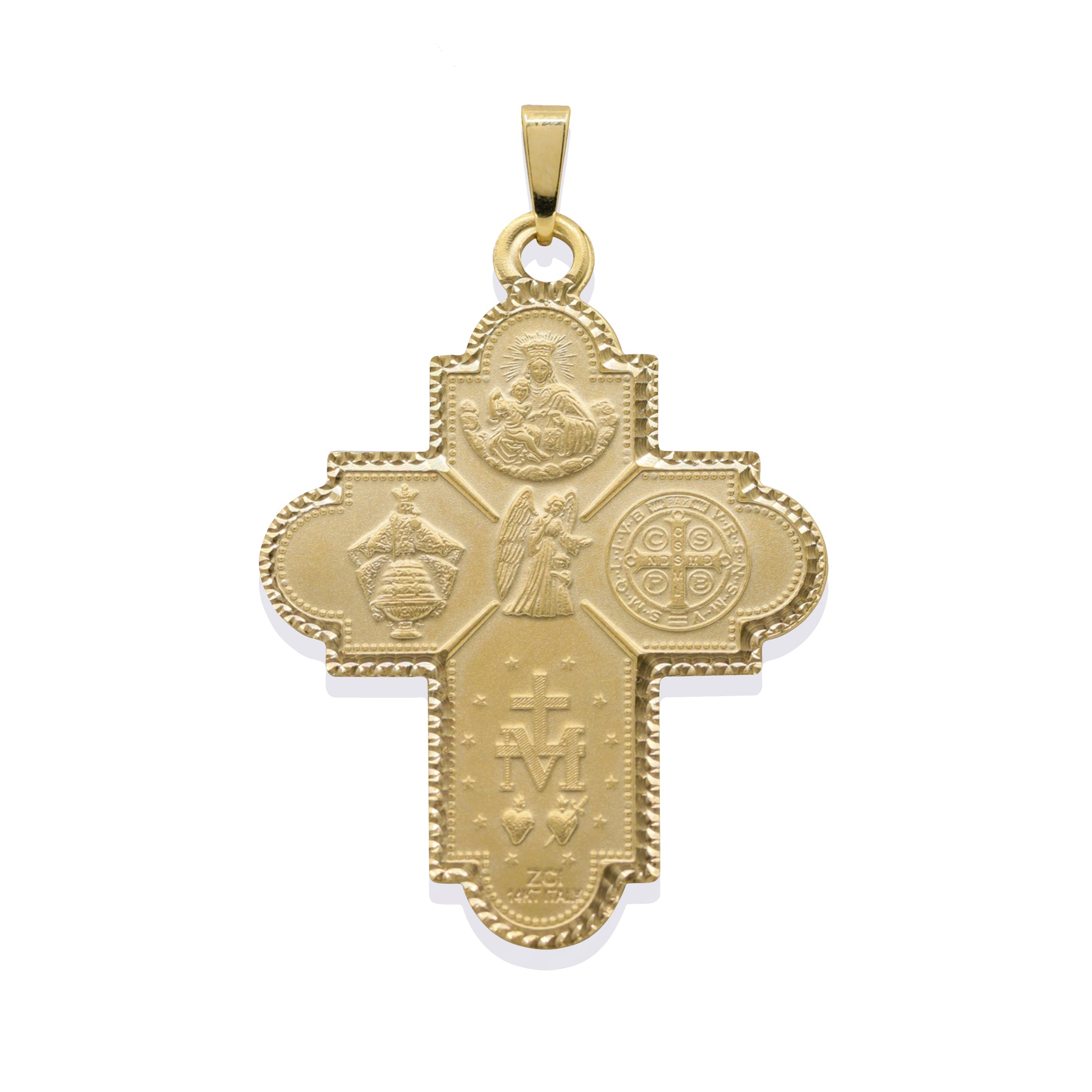 Back View Product Image of Holy Spirit Pendant Matte 14k Gold